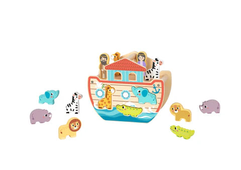 Noah’s Ark Wooden Playset with Shape Sorting Animals