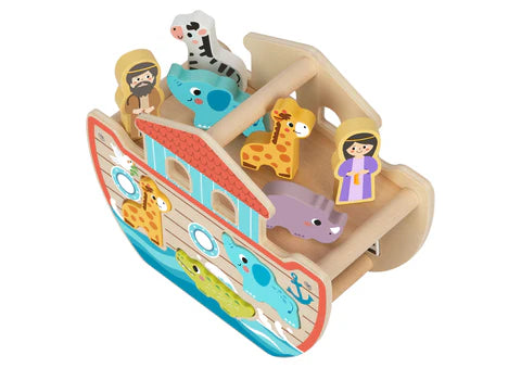 Noah’s Ark Wooden Playset with Shape Sorting Animals